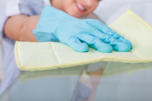 Team member recording details of a cleaning complaint