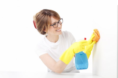 Manager reviewing a cleaning service issue for resolution